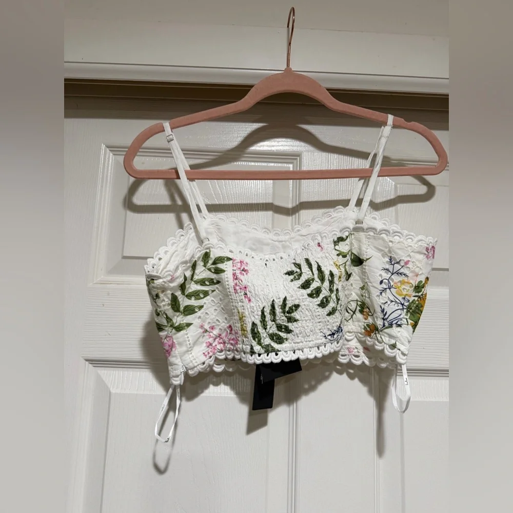 NWT Lulus Sweet At Heart White Floral Embroidered Two-Piece Midi Dress Small - Picture 6 of 16